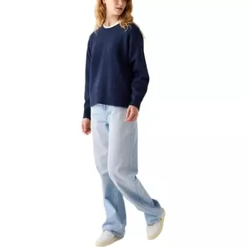 Джемпер с круглым вырезом из пряжи Souffl Uniqlo, синий