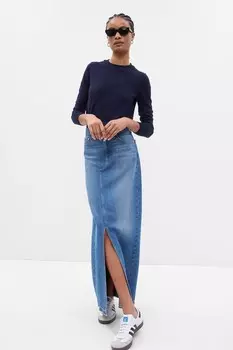 Джемпер с круглым вырезом из шерсти мериноса Gap, синий