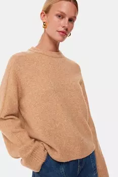 Джемпер с круглым вырезом из смеси шерсти Alana Whistles, коричневый