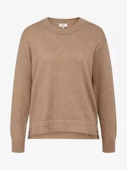 Джемпер с круглым вырезом из смесового кашемира Estelle Noa Noa, коричневый меланж