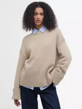 Джемпер с круглым вырезом из смесовой шерсти cassandra Barbour, кэмел