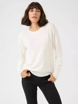Джемпер с круглым вырезом lizza KAFFE, цвет Chalk
