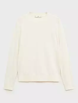 Джемпер с круглым вырезом лука Mango, кремовый