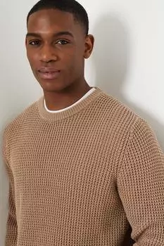 Джемпер с круглым вырезом Moss Stitch Debenhams, бежевый