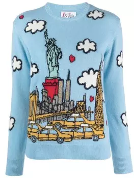 Джемпер с круглым вырезом New York Postcard MC2 Saint Barth, синий