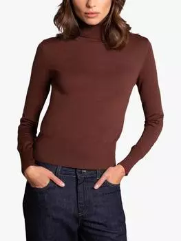 Джемпер с круглым вырезом тонкой вязки Celtic & Co., коричневый