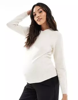 Джемпер с круглым вырезом в цвете кремовый меланж Vero Moda