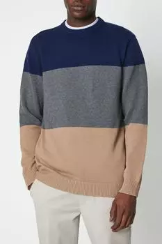 Джемпер с круглым вырезом в полоску Debenhams, бежевый