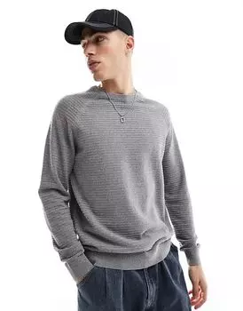 Джемпер с круглым вырезом в сером меланжевом цвете Threadbare