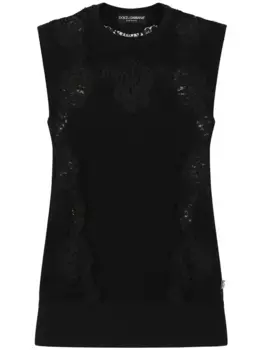 Джемпер с кружевными вставками DOLCE & GABBANA, черный