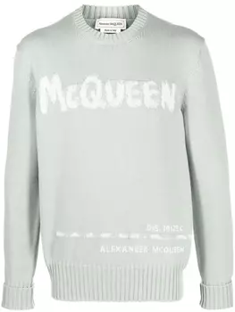 Джемпер с логотипом Alexander McQueen, зеленый