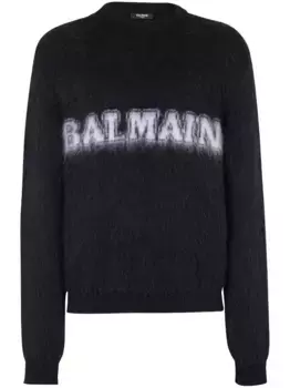 Джемпер с логотипом BALMAIN, черный