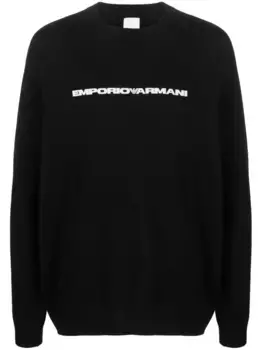 Джемпер с логотипом EMPORIO ARMANI, черный