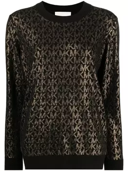 Джемпер с логотипом и эффектом металлик Michael Kors, черный