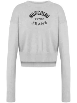Джемпер с логотипом MOSCHINO JEANS, серый