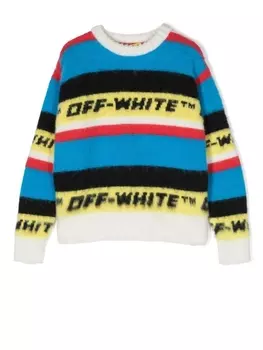 Джемпер с логотипом Off-White Kids, синий