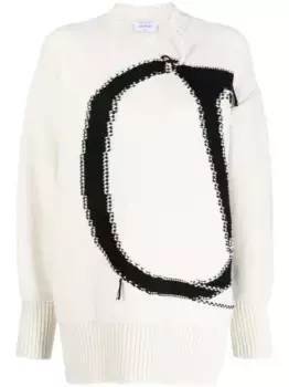 Джемпер с логотипом Ow Maxi OFF-WHITE, белый