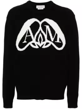 Джемпер с логотипом Seal Alexander McQueen, черный