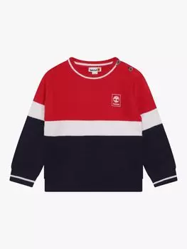 Джемпер с логотипом Timberland Baby Color Block, оранжевый коралловый