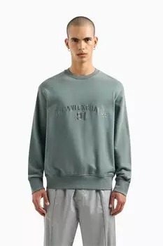 Джемпер с логотипом университета Armani Exchange, зеленый