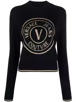 Джемпер с логотипом Versace Jeans Couture, черный