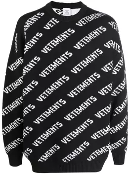Джемпер с логотипом VETEMENTS, черный