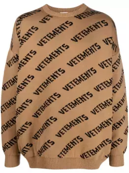 Джемпер с логотипом VETEMENTS, коричневый