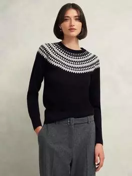 Джемпер с люрексом greta fair isle Hobbs, темно-синий/разноцветный