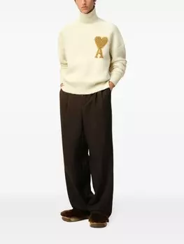 Джемпер с монограммой Ami de Coeur AMI Paris, нейтральный цвет