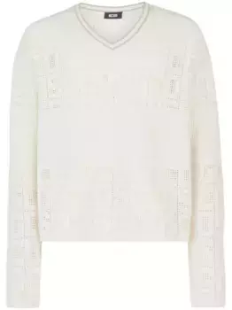 Джемпер с монограммой GCDS, белый