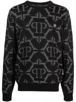 Джемпер с монограммой Philipp Plein, черный