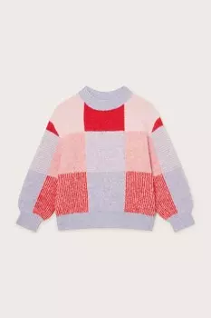 Джемпер с начесом и клетчатым принтом Monsoon, красный