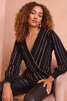 Джемпер с накидкой из тонкой пряжи Love & Roses, черный