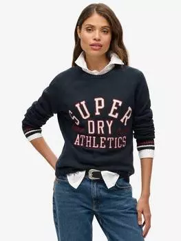 Джемпер с напуском и графическим рисунком для экипажа Superdry, цвет Deep Navy
