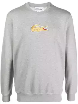 Джемпер с нашивкой-логотипом из коллаборации с Lacoste Comme Des Garons Shirt, серый