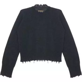 Джемпер с необработанным краем и спущенным плечом UMA WANG, темно-серый