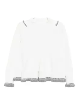 Джемпер с оборками SACAI, белый