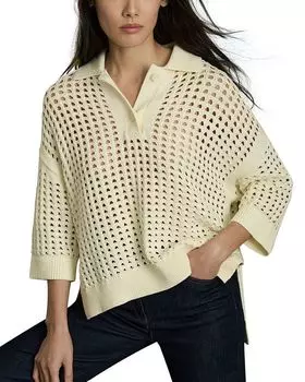 Джемпер с открытыми петлями REISS, коричневый/бежевый