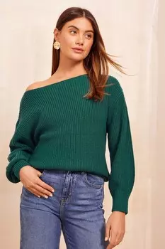 Джемпер с открытыми плечами Friends Like These, зеленый