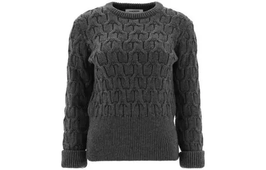 Джемпер с перекрещивающимися косами THOM BROWNE, серый