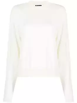 Джемпер с перфорацией JIL SANDER, белый