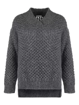 Джемпер с перфорацией Malo, серый
