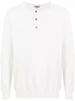 Джемпер с планкой на пуговицах N.Peal, белый