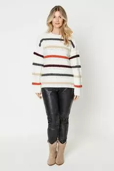 Джемпер с полосками Bobble Dorothy Perkins, белый