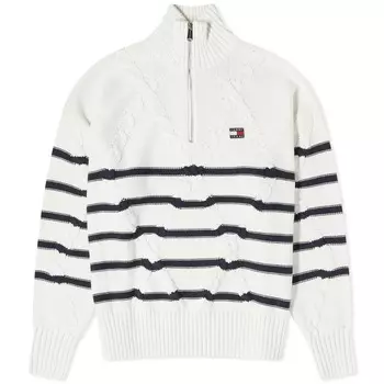 Джемпер с полосками на молнии Tommy Jeans в четверть четверти