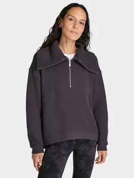 Джемпер с полумолнией Restful букле Sweaty Betty, серый