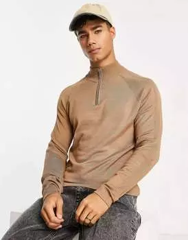 Джемпер с полумолнией River Island Каменного цвета