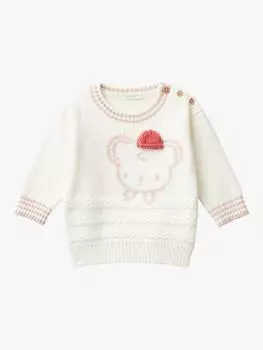 Джемпер с принтом baby stitch Benetton, слоновая кость