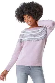 Джемпер с принтом Roman Lavender и жемчугом