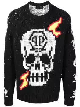 Джемпер с принтом Skull Philipp Plein, черный